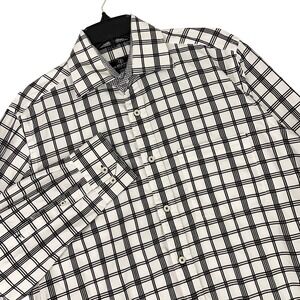 Bugatchi Uomo Dress Shirt‎ Mens M Windowpane Plaid Long Sleeve Business Formal